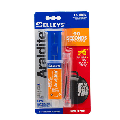 Selleys 14ml Araldite 90 Seconds Self Mixing Epoxy Glue